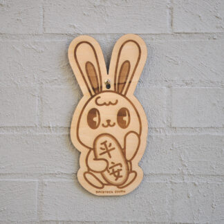 Wooden Sign - Rabbit and Peace